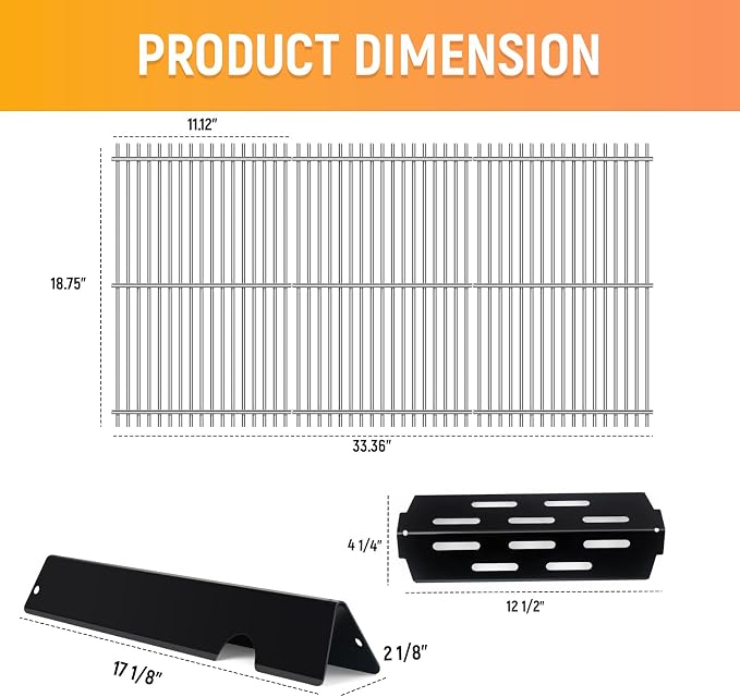 Grill Grate and Flavorizer Bars Heat Deflector Grill Parts - Image 2