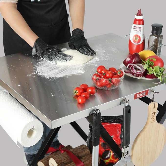 Outdoor Grill Table, Foldable Pizza Oven Stand & Griddle Stand - Image 8