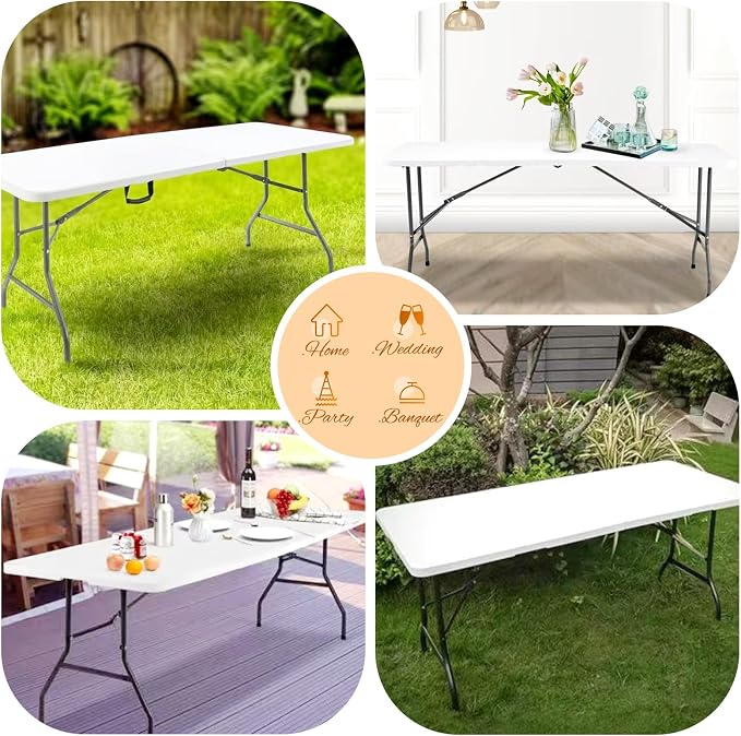 6 Pack Stretch Fabric Table Top Cap Cover, fits 6Ft Tables, Spandex Table - Image 7