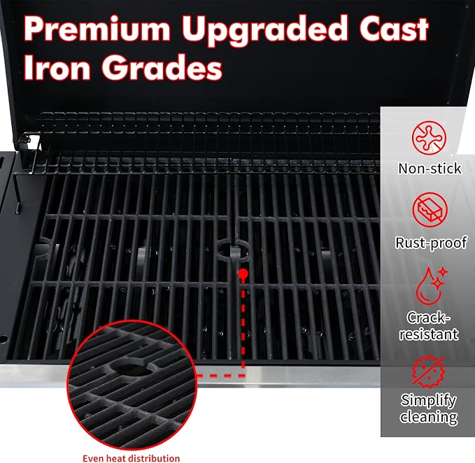 CIG GARDEN 4 Burner Propane Gas Grill, 000 BTU Output Flat Top BBQ Grill - Image 6
