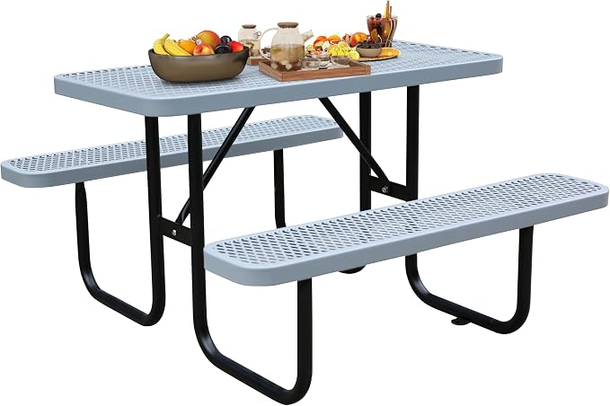 4FT Rectangular Metal Picnic Table by MakeaGoodChoose