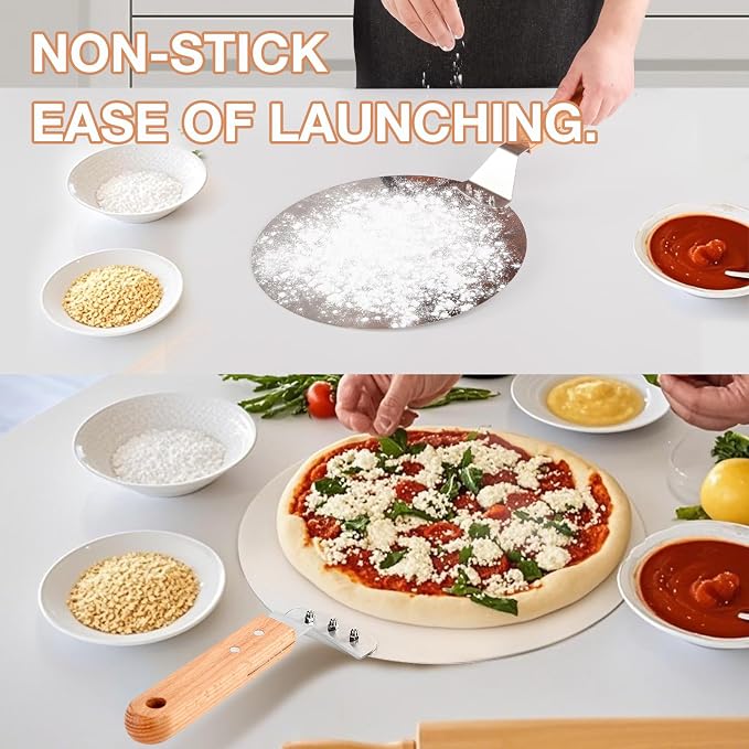 12 Inch Stainless Pizza Peel, Pizza Spatula - Image 6