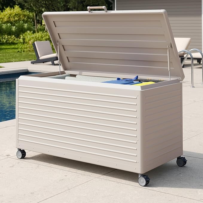 MIRADOR 175 Gallon Outdoor Storage Box Waterproof, Metal Deck Box by Mirador