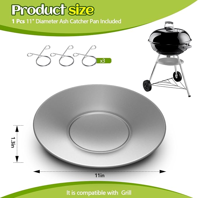 2 Pcs 11'' Diameter Ash Catcher Pan Ash Pan - Image 2