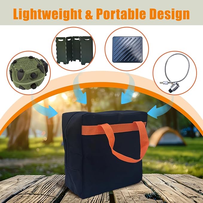 BJIPFO 2 Burner Foldable Camping Stove, Portable Propane Camp Stove, - Image 3