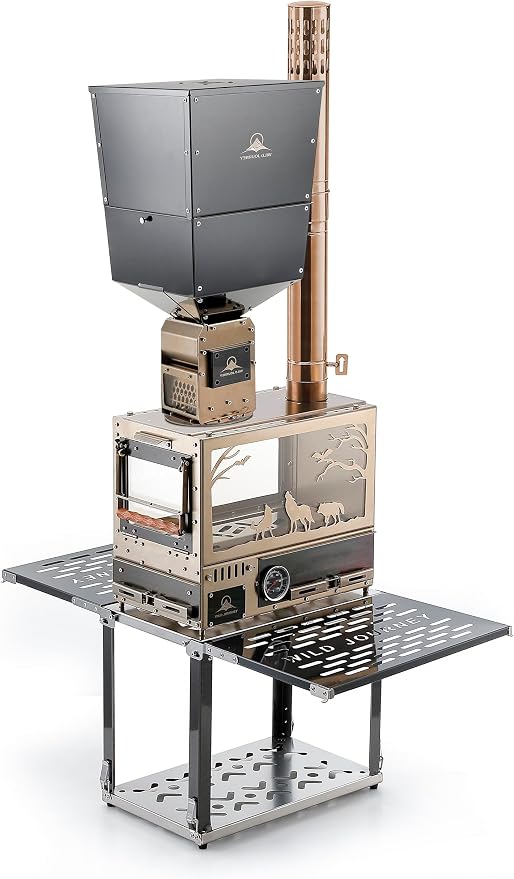 M8 Pellet Stove with Pellet Burner/Oven/Base by CAMPJOURNEY