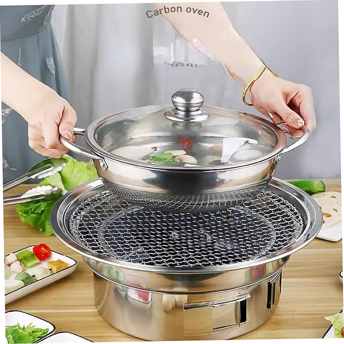 15" Round Stainless Steel Grill Grate, Heat-Resistant Replacement Baking Tray - Image 3