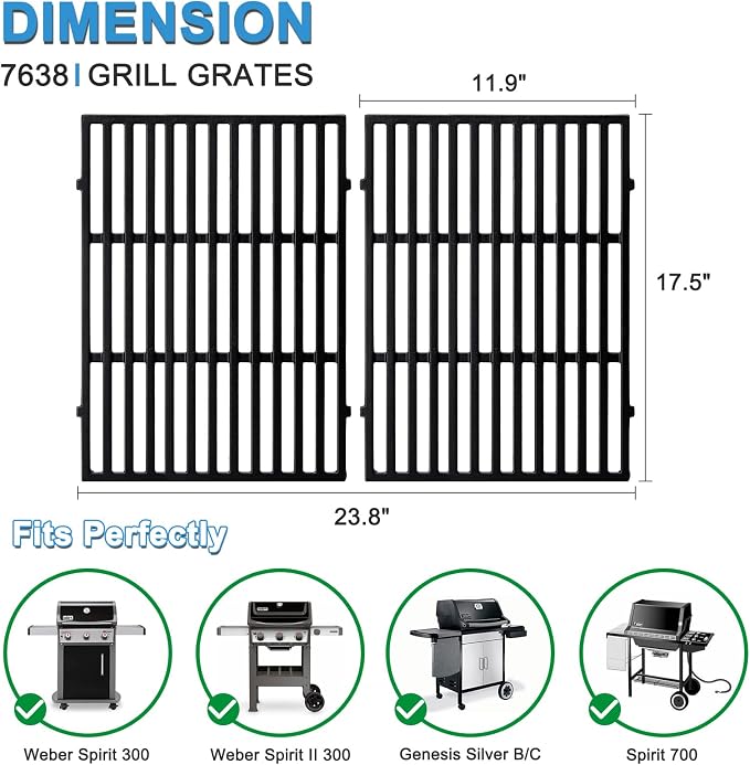 Adviace 17.5 Inch 7638 Cast Iron Grill Grates Replacement - Image 2
