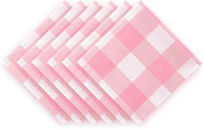 Buffalo Plaid Table Napkins Set of 100 Checkered Cloth Napkins 17x17 inch - Image 4