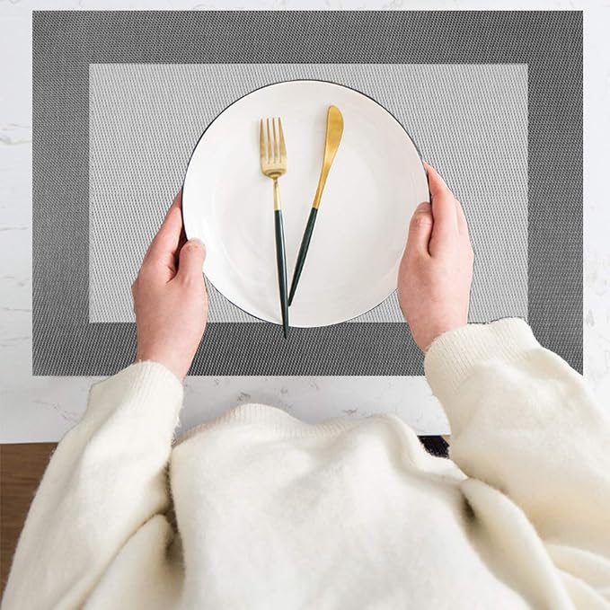 PIGCHCY Placemats Vinyl Washable Table Mats Elegant Non-Slip Placemats - Image 6