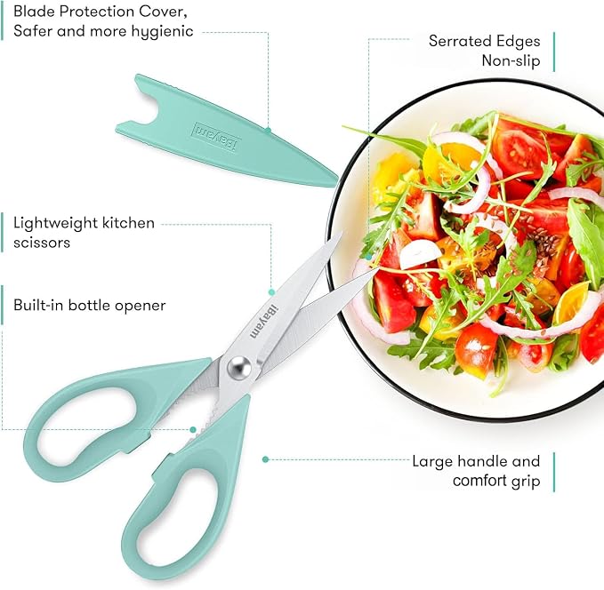 Kitchen Shears, iBayam Kitchen Scissors All Purpose Heavy Duty Meat Poultry - Image 2