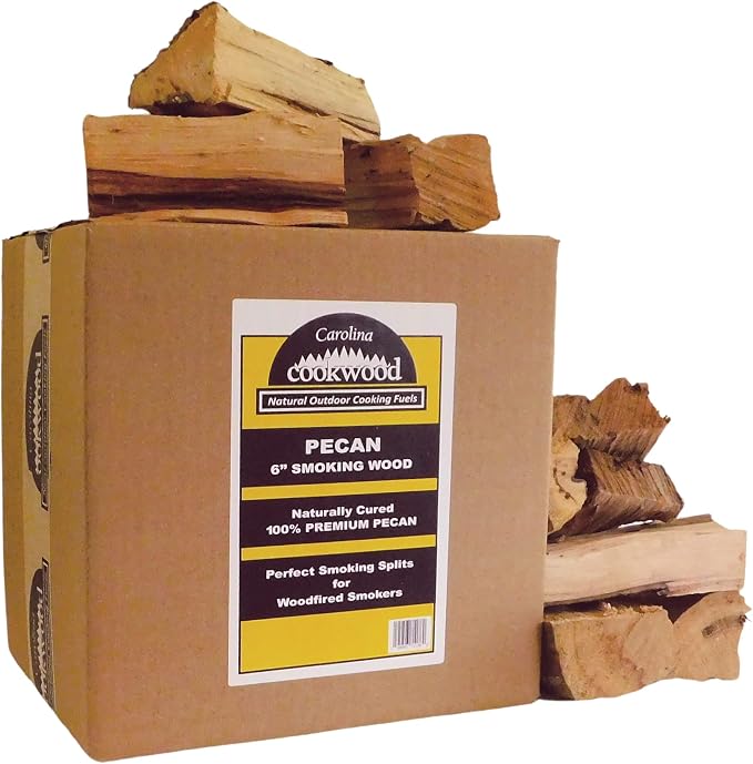 Smoking Wood Mini Splits, 6-Inch Firewood Logs, Naturally-Cured Pecan Hardwood by CarolinaCookwood
