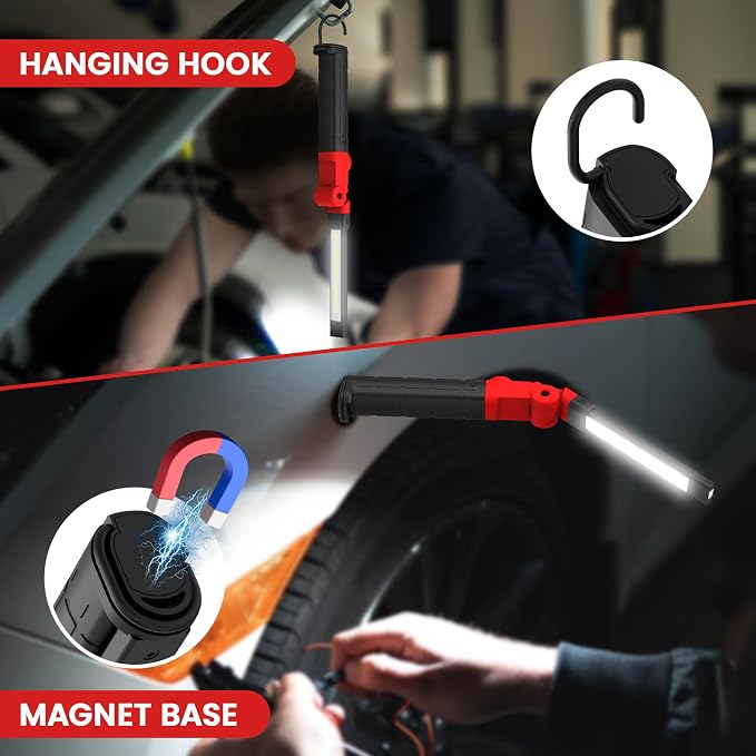 Rechargeable Work Light 2200mAh Magnetic LED Work Light Flashlight Mechanic - Image 5