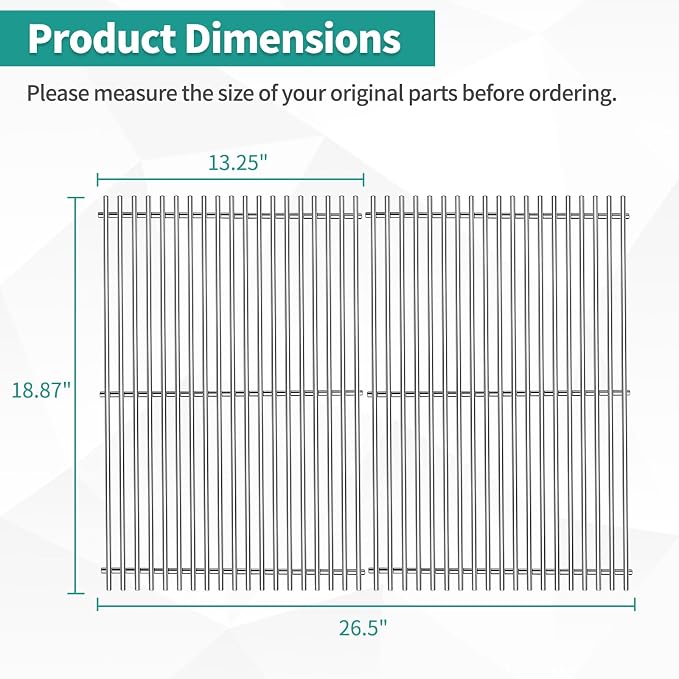 9MM 18 7/8" Stainless Steel Genesis 2 Grill Grates - Image 2