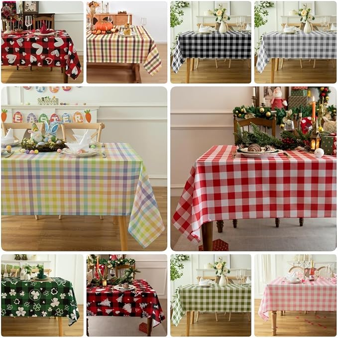 Classic Gingham Buffalo Tablecloth Fabric - Image 6