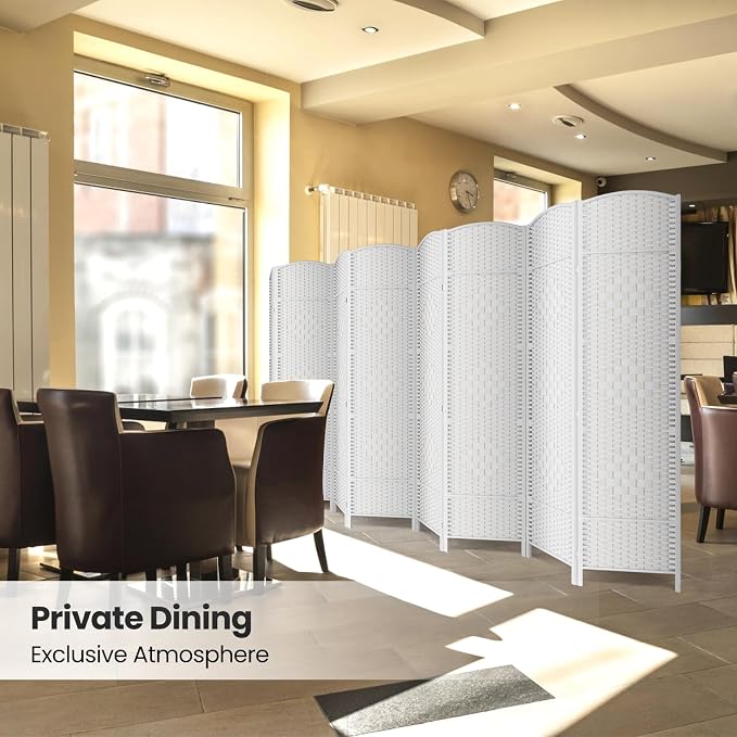 Folding Room Divider, Weave Fiber Privacy Screen, Extra Wide Room Screen - Image 6