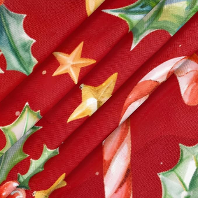 Christmas Ruffle Star Candy Round Table Cloth Cover, Elastic Edge Waterproof - Image 3