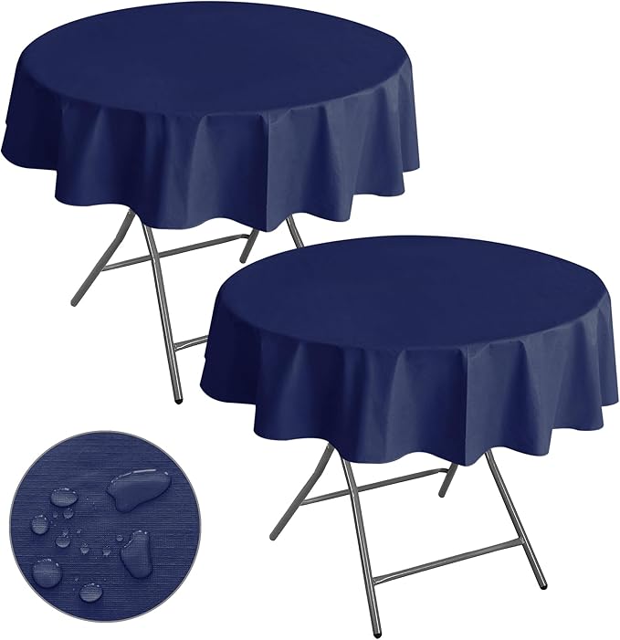 Nasitos 2 Pack Round Vinyl Tablecloth by Nasitoshomedecor