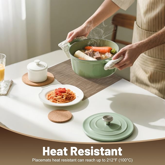 Placemats Set of 8，Non-Slip PVC Weave Table Mats Easy to Clean，Heat Resistant - Image 4