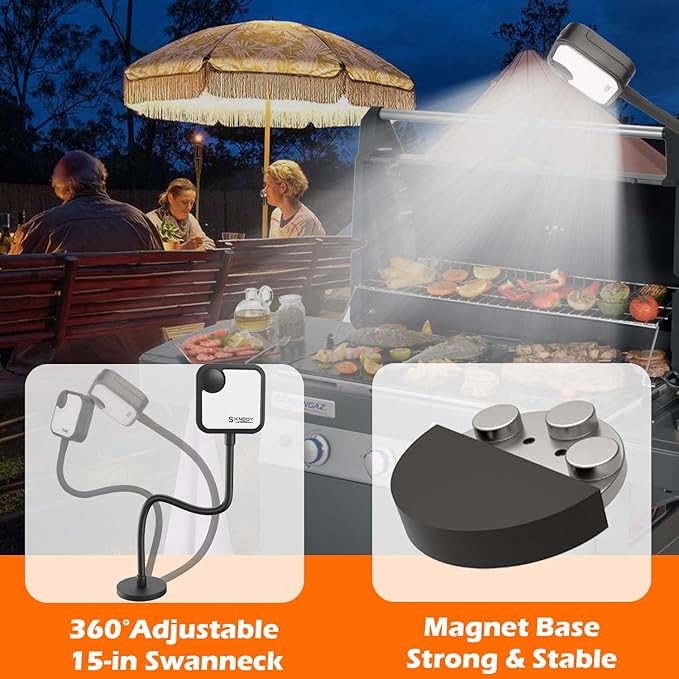 Rechargeable Grill Lights, Wider Illumination Magnetic BBQ Lights, Super Bright - Image 6