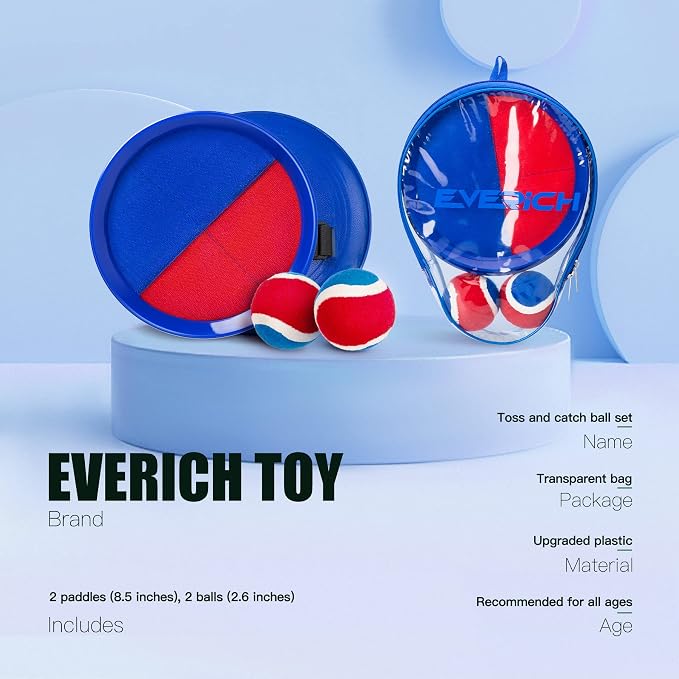 EVERICH TOY Upgraded Toss and Catch Ball Game Set, Kids Toy Stocking Stuffers - Image 2