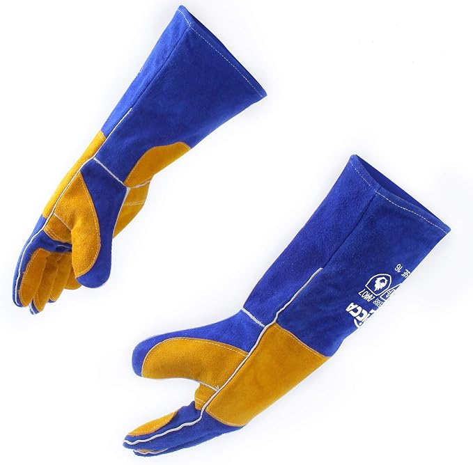 RAPICCA Welding Gloves Fire Heat Resistant: Blue 16IN 932℉ by RAPICCA
