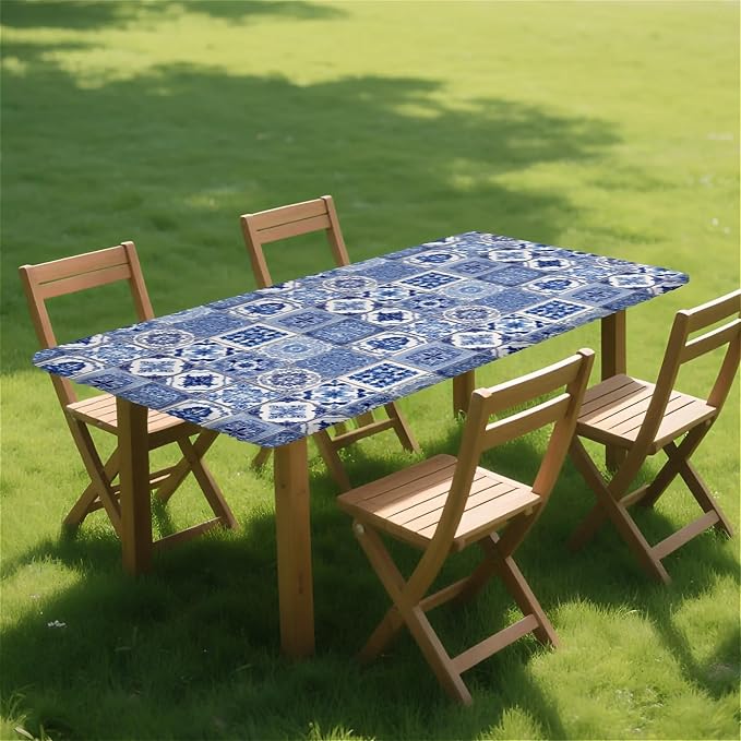 Rectangle Table Cloth Cover Waterproof Elastic Fitted Polyester Fitted - Image 8
