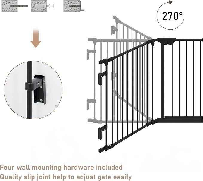 AUXSOUL 74" Wide Baby Gate Metal Safety Playpen - Image 5