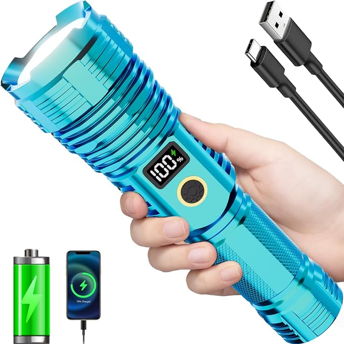 Flashlights High Lumens Rechargeable, LED Super Bright Flash Light Long Beam by SuperBrightFlashlight