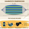 Hammock in Green Cotton with 660 lb Capacity and 106 x 59 Inch Size