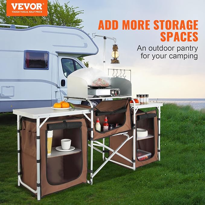VEVOR Camping Kitchen Table, Folding Outdoor Cooking Table - Image 4