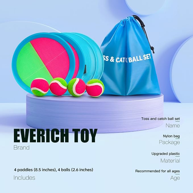 EVERICH TOY Upgraded Toss and Catch Ball Game Set, Kids Toy Stocking Stuffers - Image 2