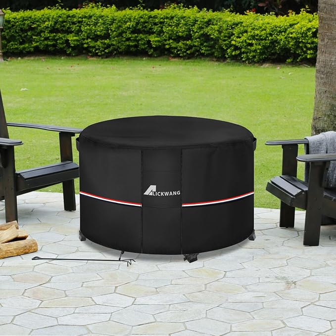 Fire Pit Cover Round 32 Inch Waterproof, Outdoor Heavy Duty Durable 600D - Image 9