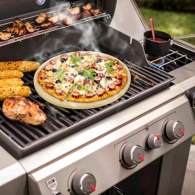 Onlyfire Heavy Duty Ceramic Pizza Grilling Stone, BBQ and Grill, Thermal Shock - Image 5