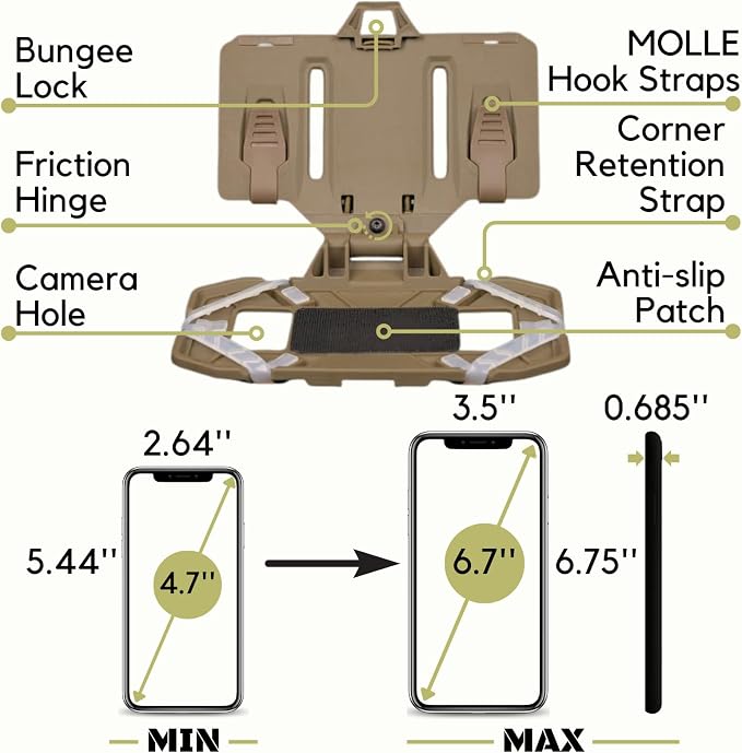 Let Me Be Tactical Plate Carrier Molle Phone Carrier Vest Attachments, Outdoor - Image 2