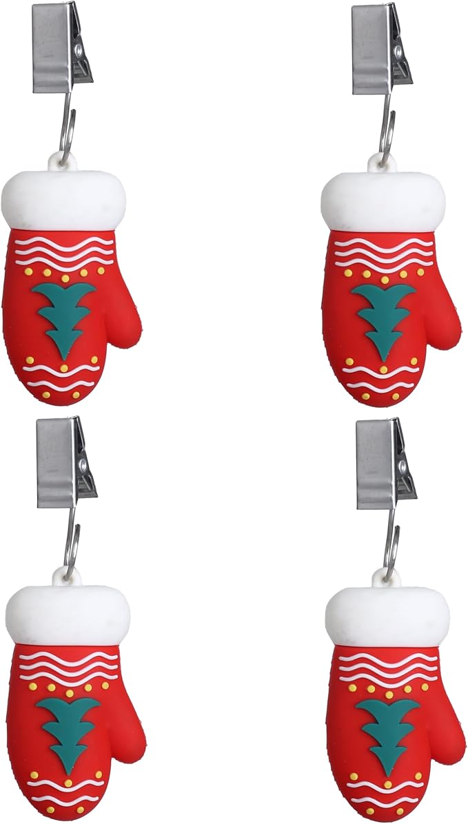 TwoFish Home Set of 4 Xmas Glove Tablecloth Weight Clamps Xmas Glove Decoration - Image 5