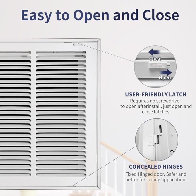 24"W x 14"H Steel Return Air Filter Grille - Image 4