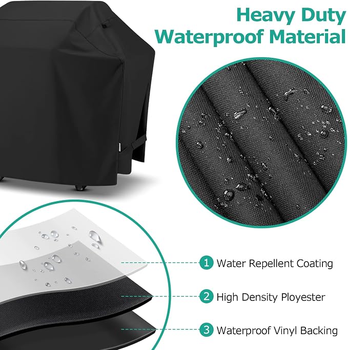 SunPatio Gas Grill Cover 60 Inch, Outdoor Heavy Duty Waterproof Barbecue Gas - Image 3