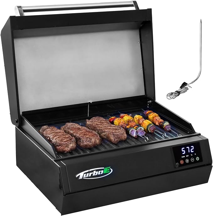 Turbo E Sport Compact Electric Grill, 1700W Infrared, Digital Display by TurboEbyPLUGNGRILL