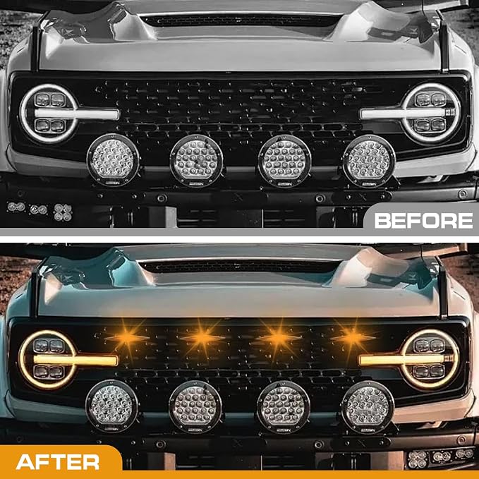 4 PCS Grill Led Lights, Amber Raptoor Grille Lights Plug Play Car Accessories - Image 3