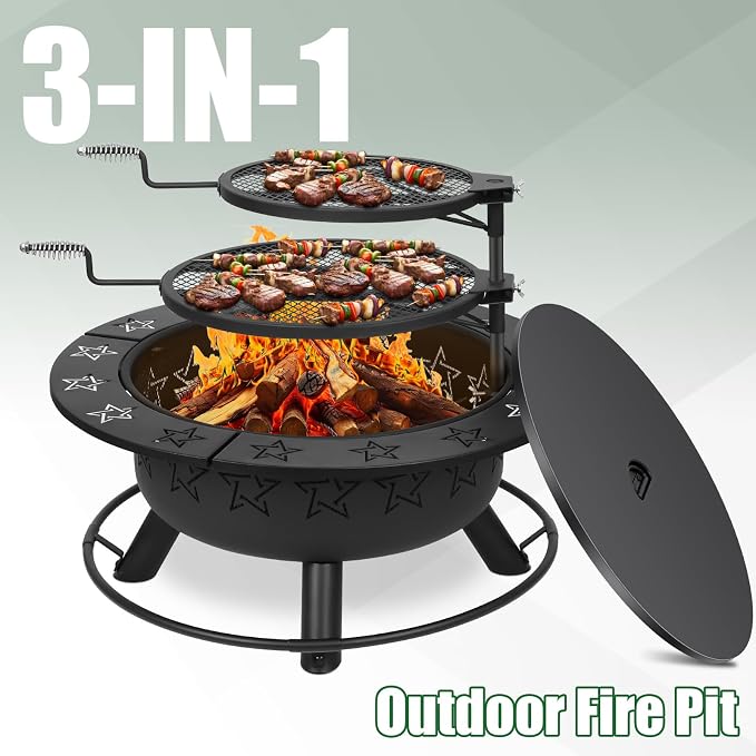 32.5" 3-in-1 Fire Pit Table - Image 7