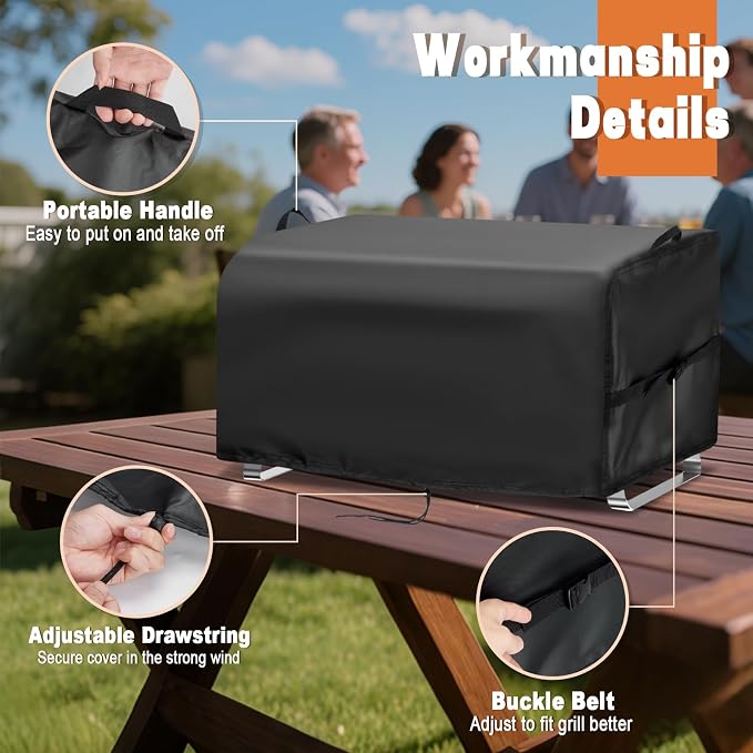 Grill Cover for NXR 3 Burner Portable Gas Grill, 25 inch Waterproof Outdoor - Image 3