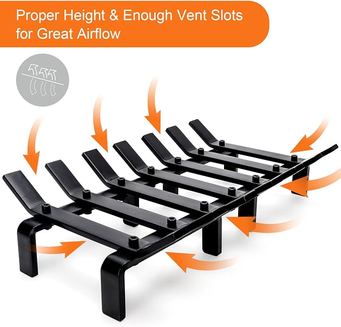 17“ Fireplace Grates Wood Stove Grate Rack Stove Burning Rack Heavy Duty Solid - Image 5