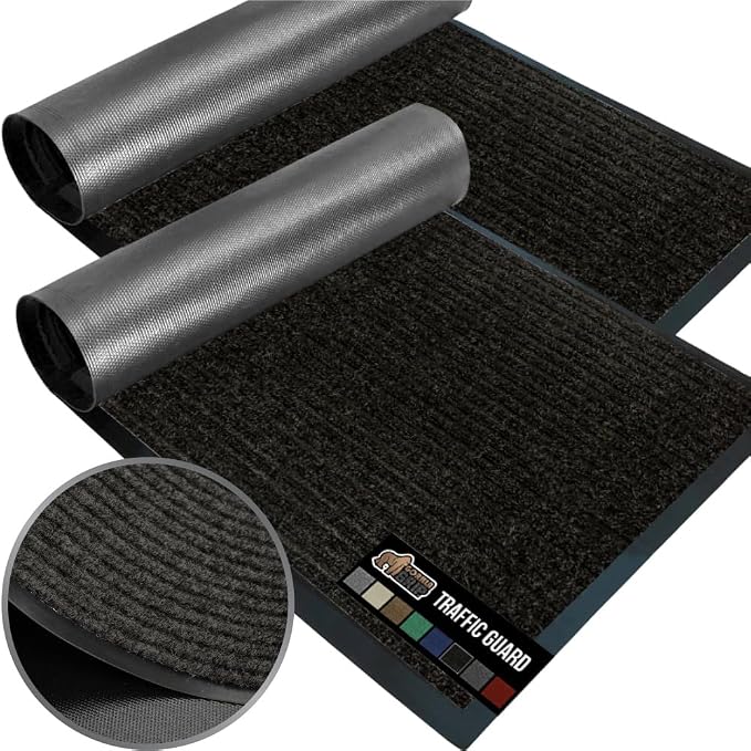 GORILLA GRIP Waterproof Traffic Guard Door Mat, 2 Pack Heavy Duty Entryway Mats by GorillaGrip