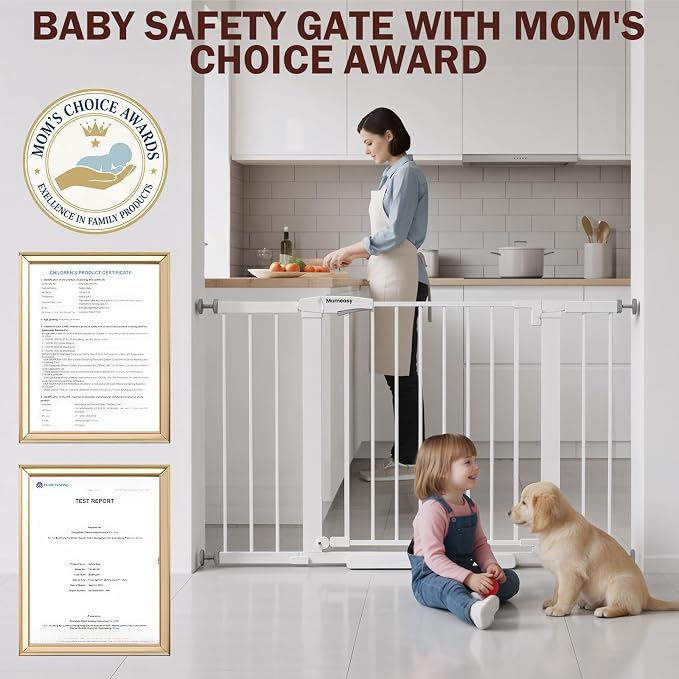 29.7-46" Extra Wide Baby Gate for Stairs, Pressure Mounted Dog Gate Indoor for - Image 2