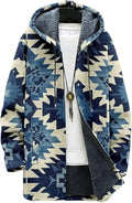 Men's Hooded Sweater Coat Knit Fleece Lined Long Cardigan Jacket by Unknown