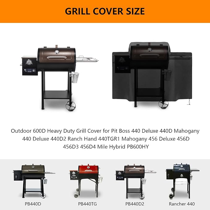 Grill Cover for Pit Boss 440 Deluxe 440D2 440D 456D Ranch Hand 440TGR1 72440 - Image 2