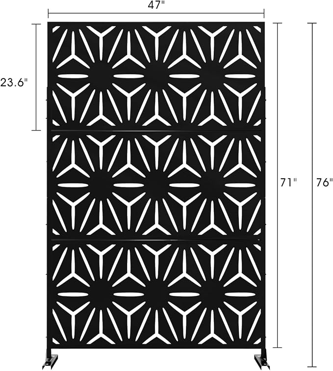 Casaphoria 72" H x 45" W Metal Privacy Screen, 2 Pack Outdoor Freestanding - Image 8