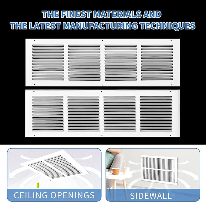 24x6 Return Air Grille, Air Return Vent Cover, AC Vent Cover, Cold Air Return - Image 6