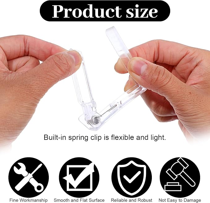 48 Pieces Clear Tablecloth Clips Plastic Loaded Table Cover Holder Clamps Table - Image 4